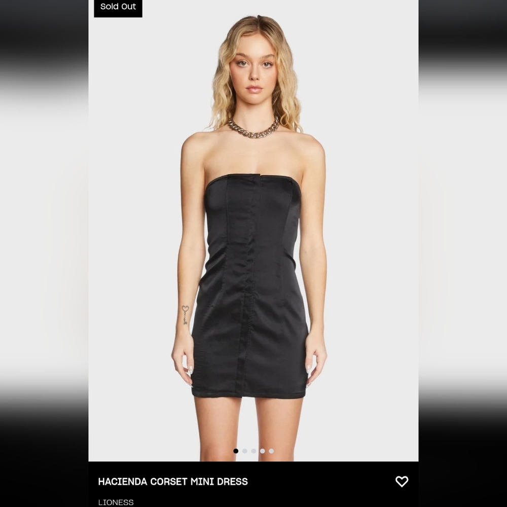 Lioness Hacienda Corset Strapless Black Mini Dress NWT Size XS